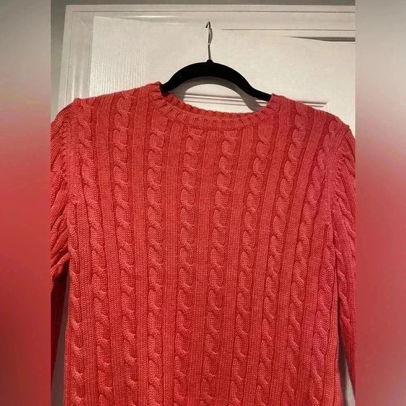 L.L. Bean 100% Cotton Cable Knit Long Sleeve Crew Neck Pullover Sweater Size XS - Picture 10 of 10